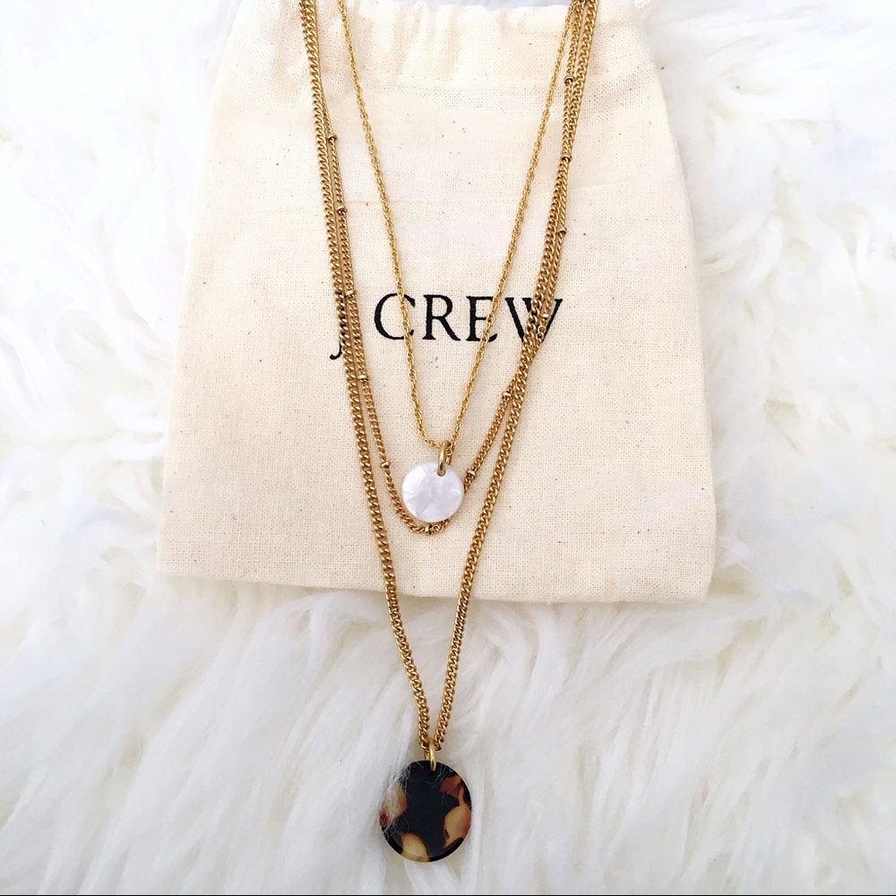 J. Crew Three Layer Tortoise Necklace Set